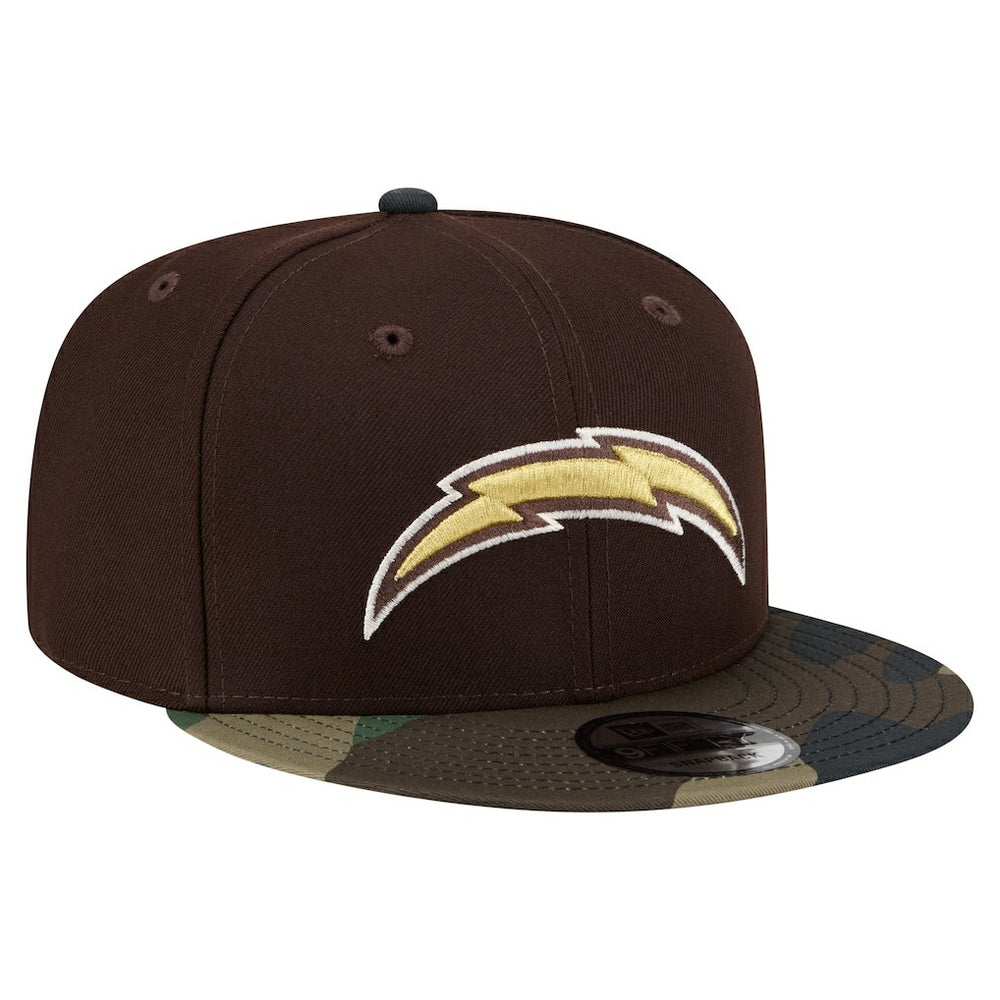 Los Angeles Chargers Adult Burnt Wood Camo 9FIFTY Snapback Hat Dark Brown - NFL