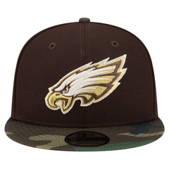 Philadelphia Eagles Adult Burnt Wood Camo 9FIFTY Snapback Hat Dark Brown - NFL