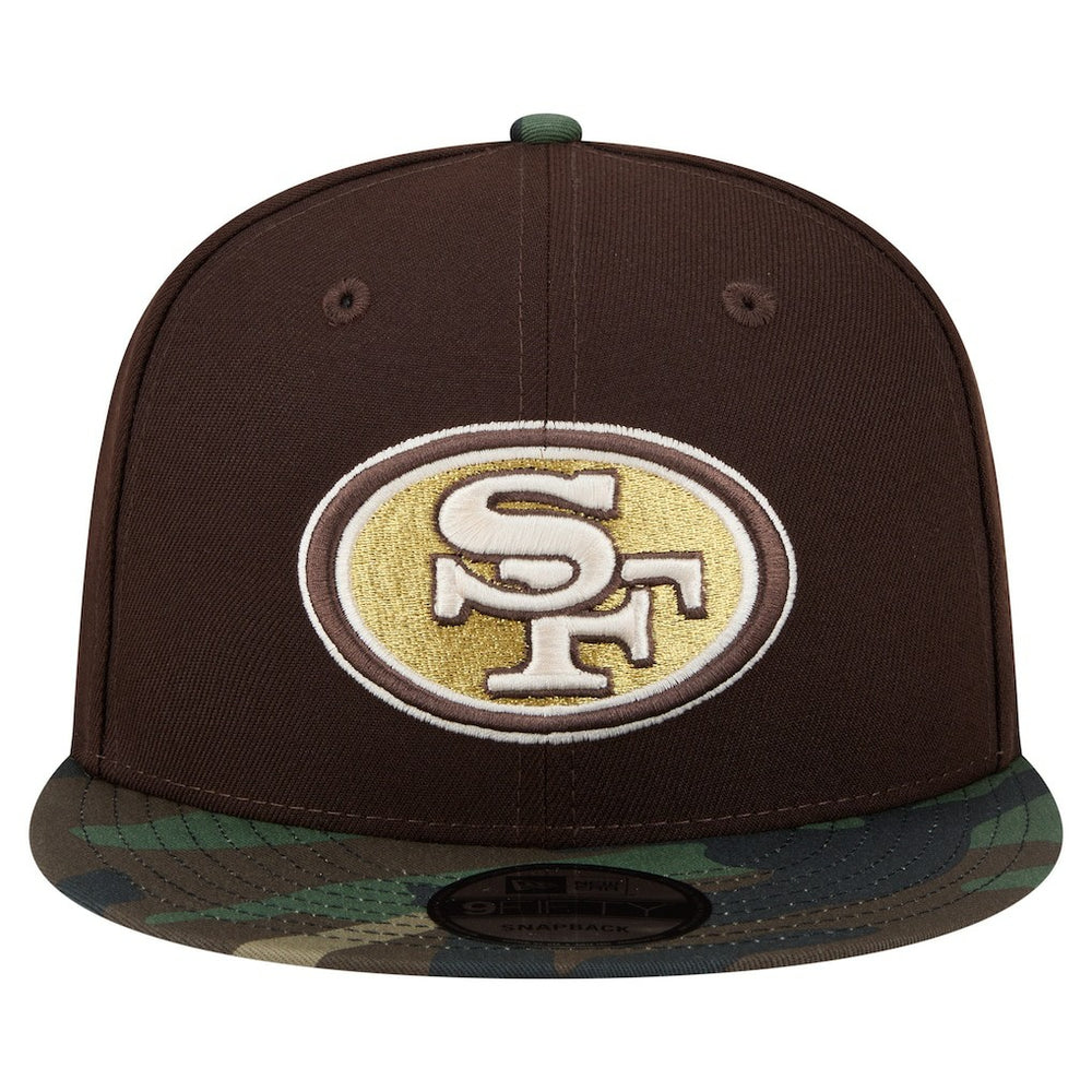 San Francisco 49ers Adult Burnt Wood Camo 9FIFTY Snapback Hat Dark Brown - NFL