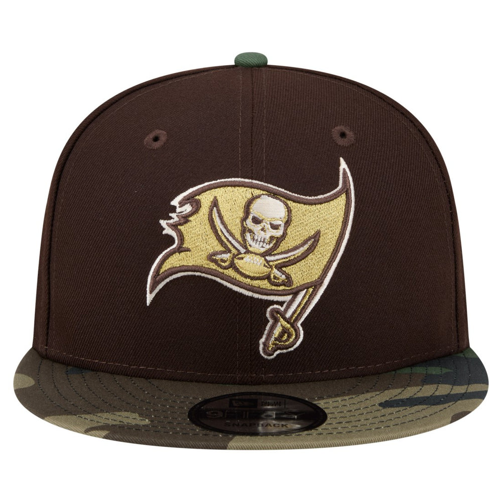 Tampa Bay Buccaneers Adult Burnt Wood Camo 9FIFTY Snapback Hat Dark Brown - NFL