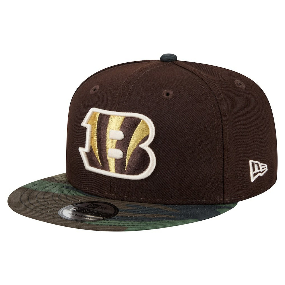 Cincinnati Bengals Adult Burnt Wood Camo 9FIFTY Snapback Hat Dark Brown - NFL
