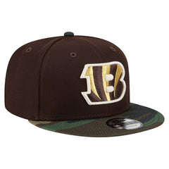 Cincinnati Bengals Adult Burnt Wood Camo 9FIFTY Snapback Hat Dark Brown - NFL