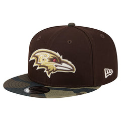 Baltimore Ravens Adult Burnt Wood Camo 9FIFTY Snapback Hat Dark Brown - NFL