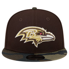 Baltimore Ravens Adult Burnt Wood Camo 9FIFTY Snapback Hat Dark Brown - NFL