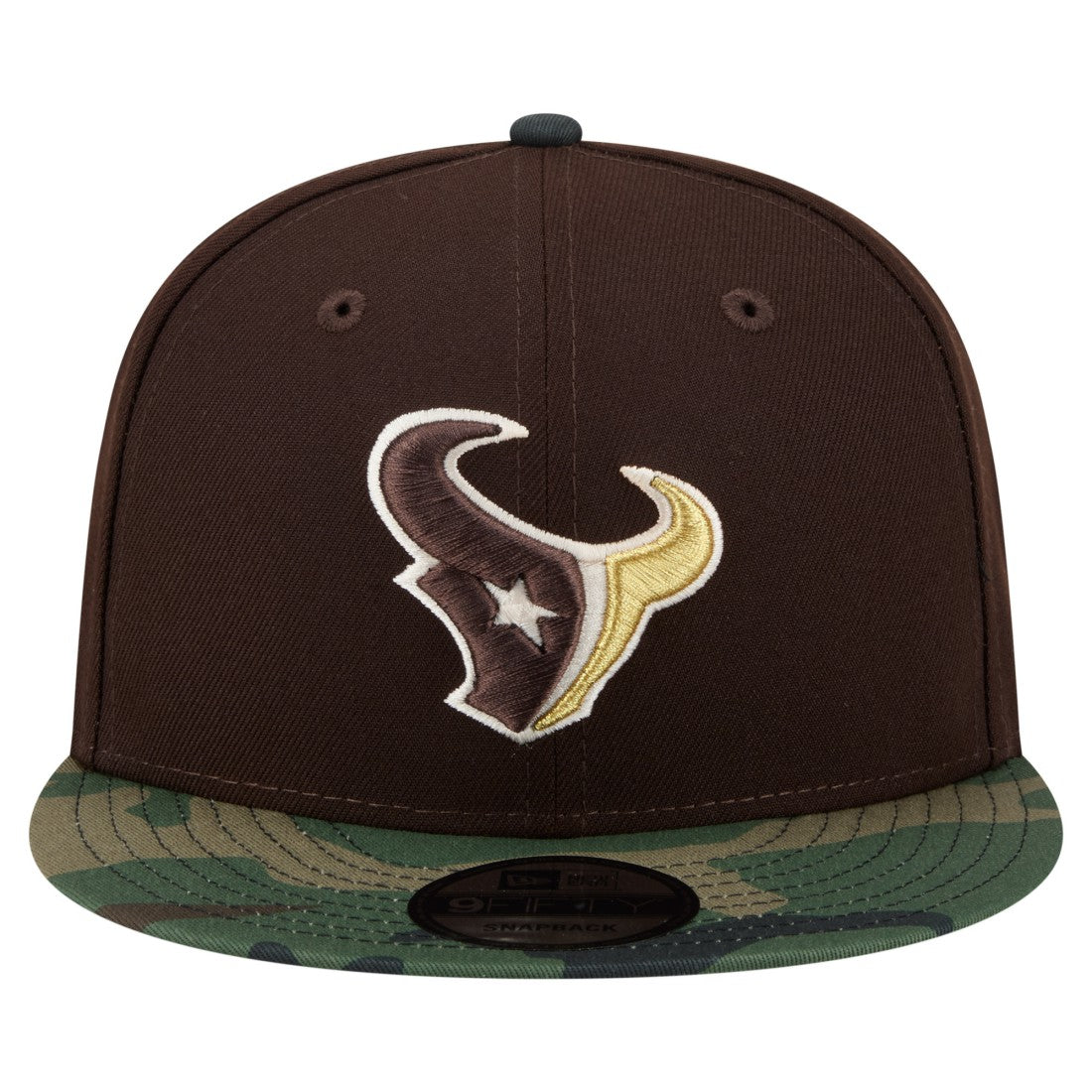 Houston Texans Adult Burnt Wood Camo 9FIFTY Snapback Hat Dark Brown - NFL
