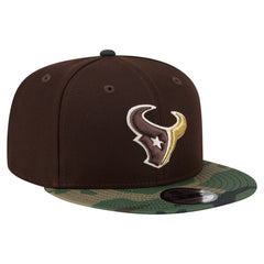 Houston Texans Adult Burnt Wood Camo 9FIFTY Snapback Hat Dark Brown - NFL