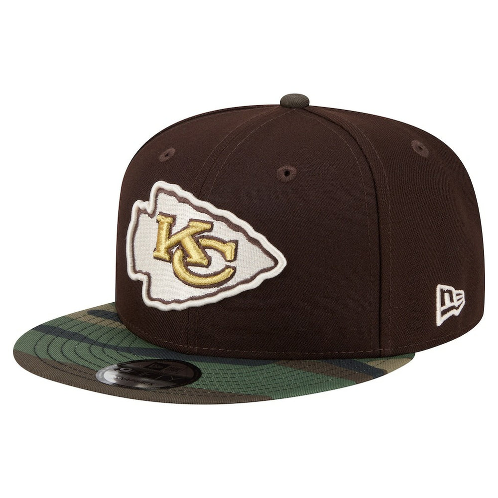 Kansas City Chiefs Adult Burnt Wood Camo 9FIFTY Snapback Hat Dark Brown - NFL