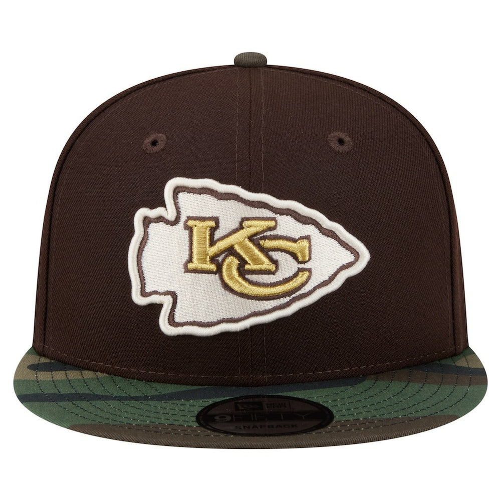 Kansas City Chiefs Adult Burnt Wood Camo 9FIFTY Snapback Hat Dark Brown - NFL