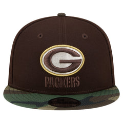Green Bay Packers Adult Burnt Wood Camo 9FIFTY Snapback Hat Dark Brown - NFL
