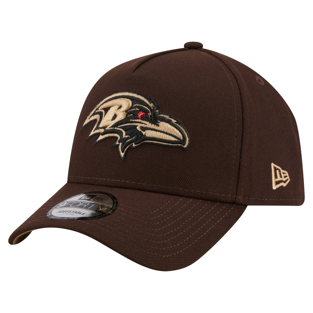 Baltimore Ravens New Era Burnt Wood A-Frame 9FORTY Adjustable Hat Dark Brown - NFL