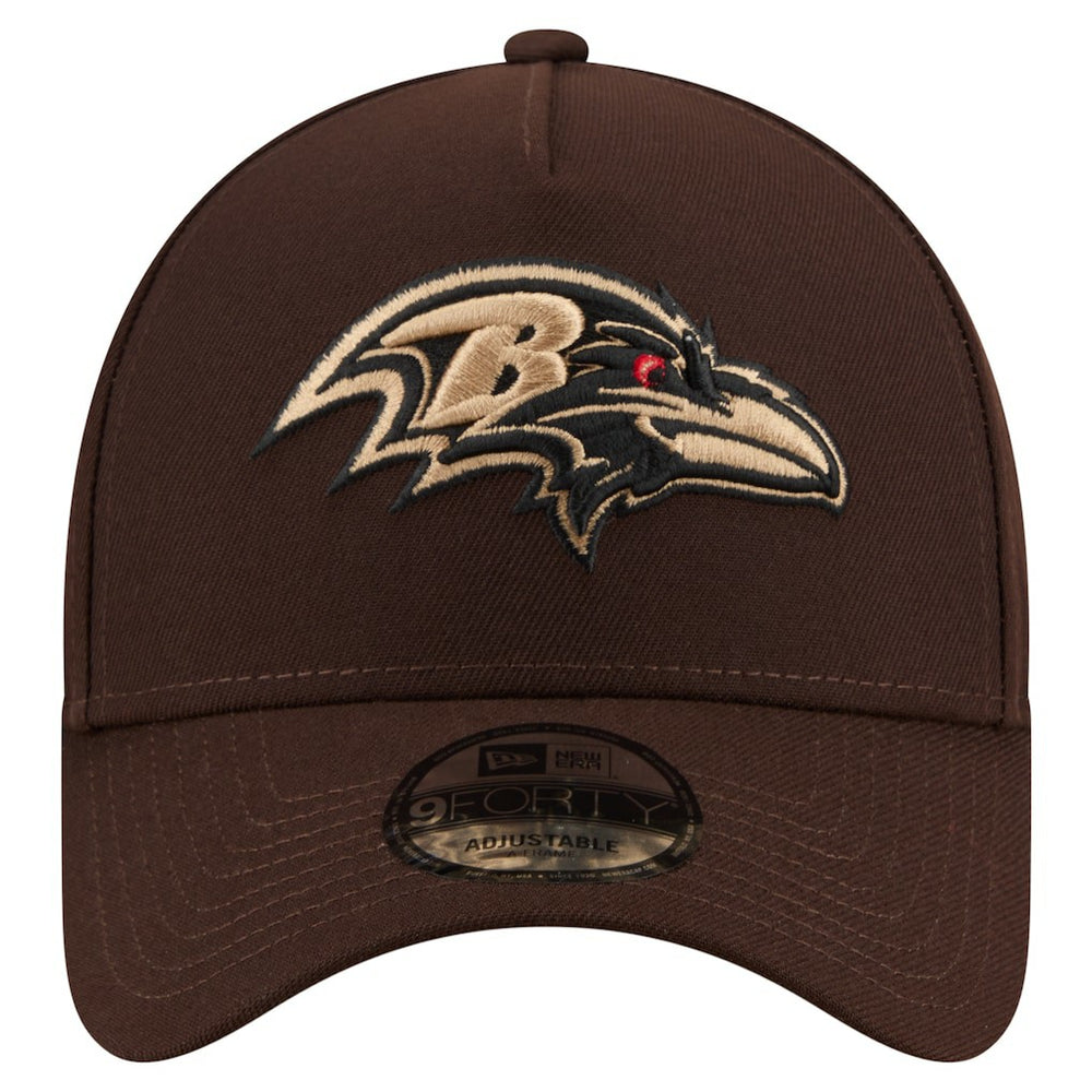Baltimore Ravens New Era Burnt Wood A-Frame 9FORTY Adjustable Hat Dark Brown - NFL