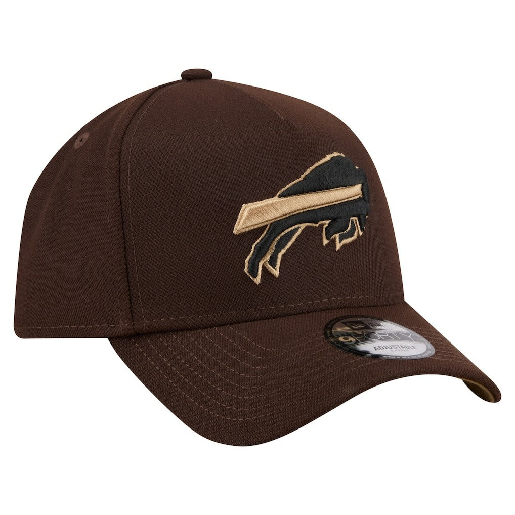 Buffalo Bills New Era Burnt Wood A-Frame 9FORTY Adjustable Hat Dark Brown - NFL