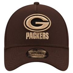 Green Bay Packers New Era Burnt Wood A-Frame 9FORTY Adjustable Hat Dark Brown - NFL