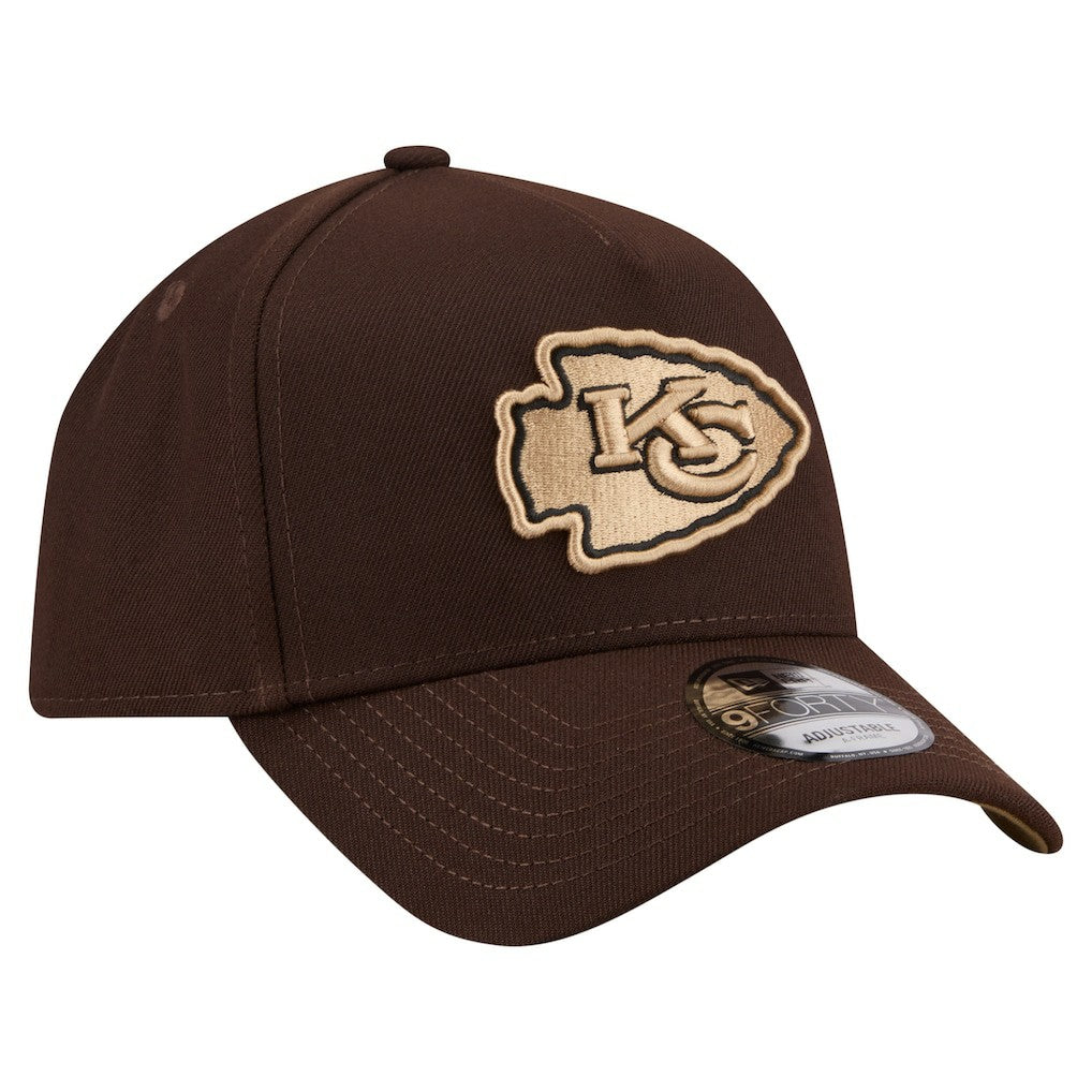 Kansas City Chiefs New Era Burnt Wood A-Frame 9FORTY Adjustable Hat Dark Brown - NFL