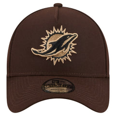 Miami Dolphins New Era Burnt Wood A-Frame 9FORTY Adjustable Hat Dark Brown - NFL