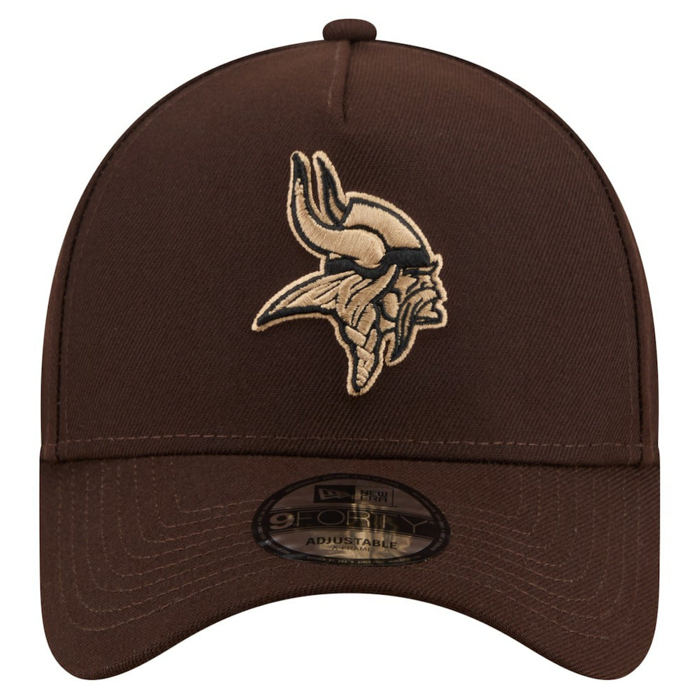 Minnesota Vikings New Era Burnt Wood A-Frame 9FORTY Adjustable Hat Dark Brown - NFL