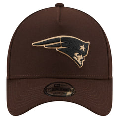 New England Patriots New Era Burnt Wood A-Frame 9FORTY Adjustable Hat Dark Brown - NFL