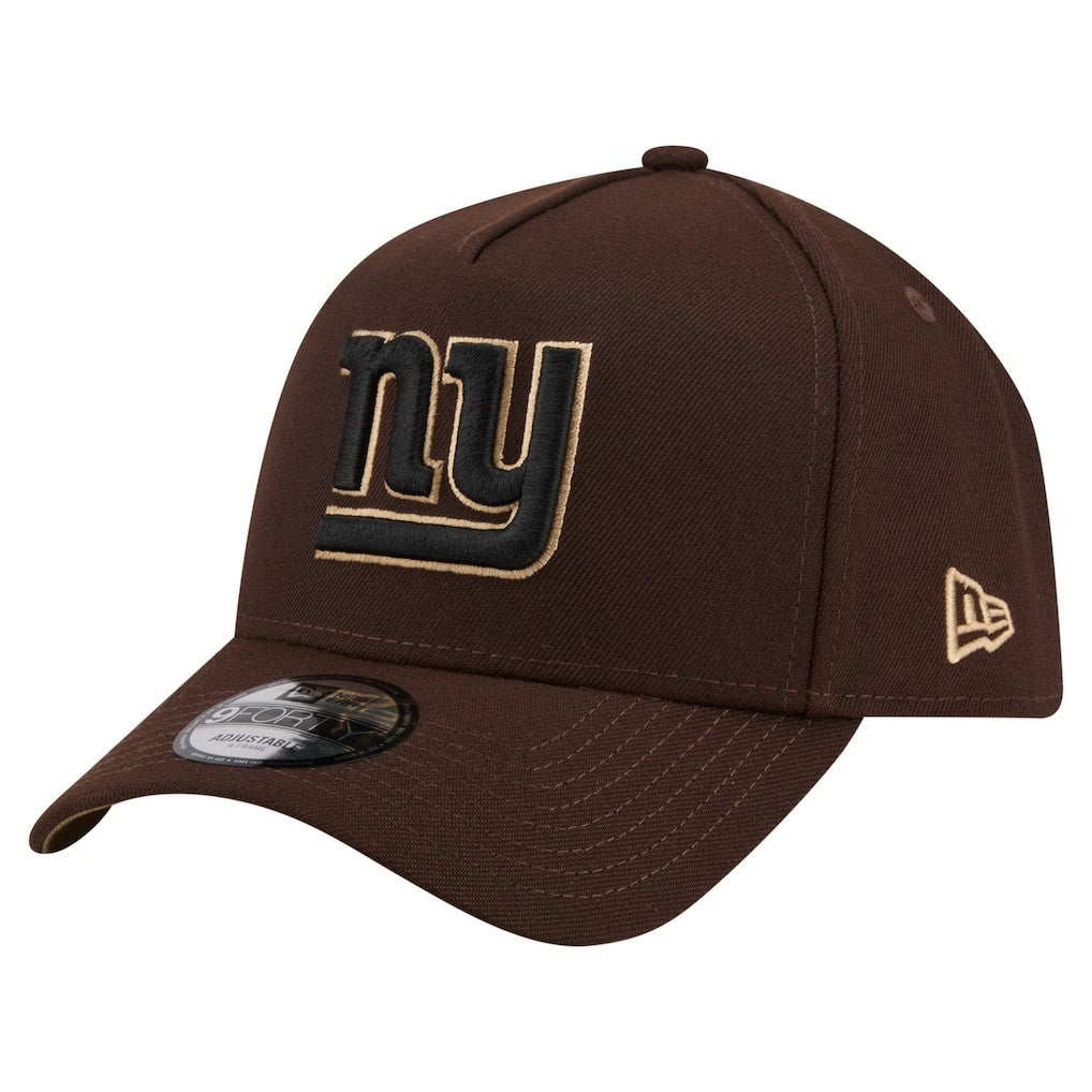 New York Giants New Era Burnt Wood A-Frame 9FORTY Adjustable Hat Dark Brown - NFL
