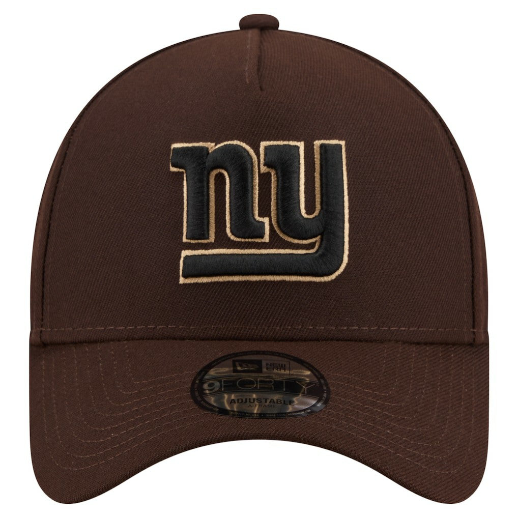New York Giants New Era Burnt Wood A-Frame 9FORTY Adjustable Hat Dark Brown - NFL