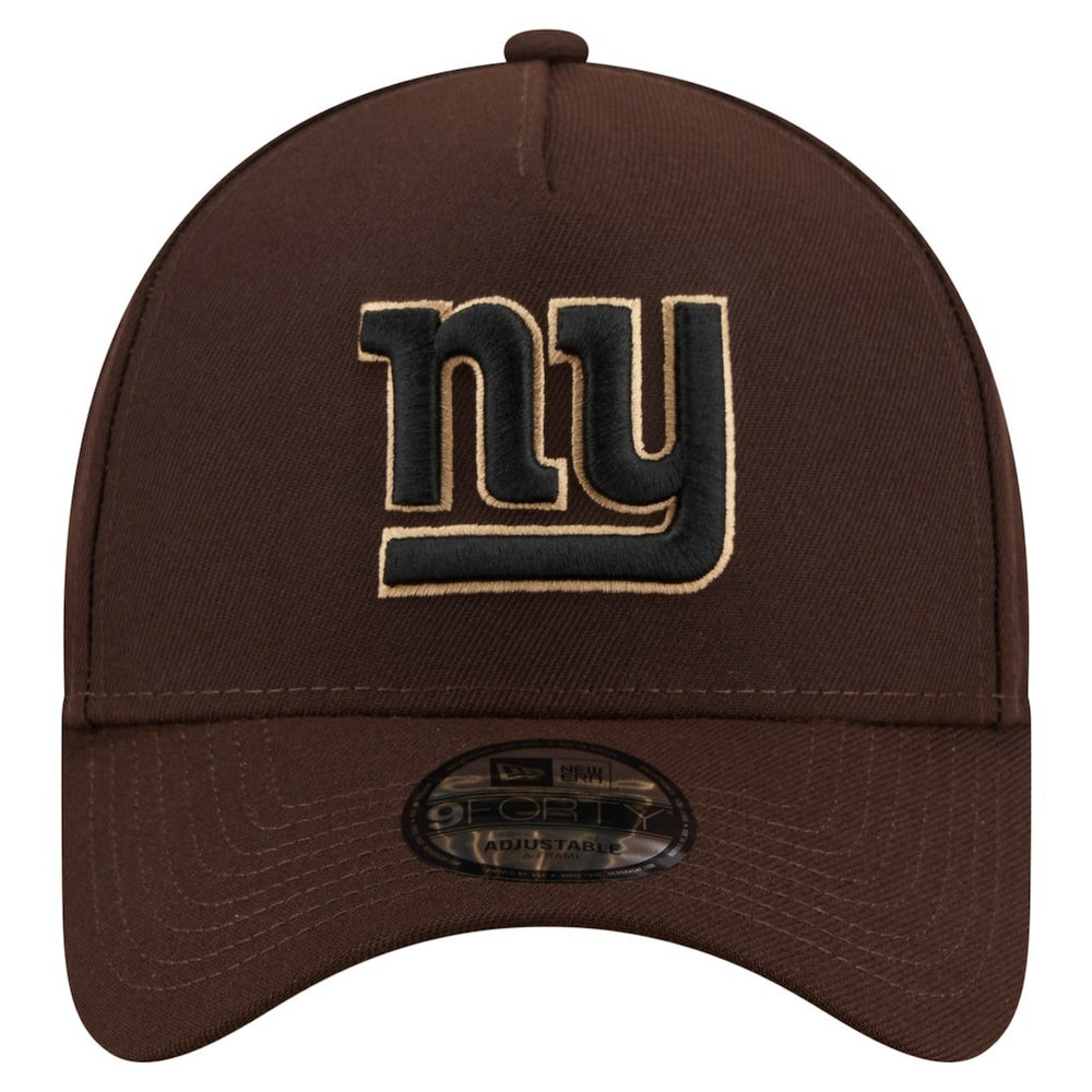 New York Giants New Era Burnt Wood A-Frame 9FORTY Adjustable Hat Dark Brown - NFL