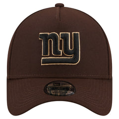 New York Giants New Era Burnt Wood A-Frame 9FORTY Adjustable Hat Dark Brown - NFL