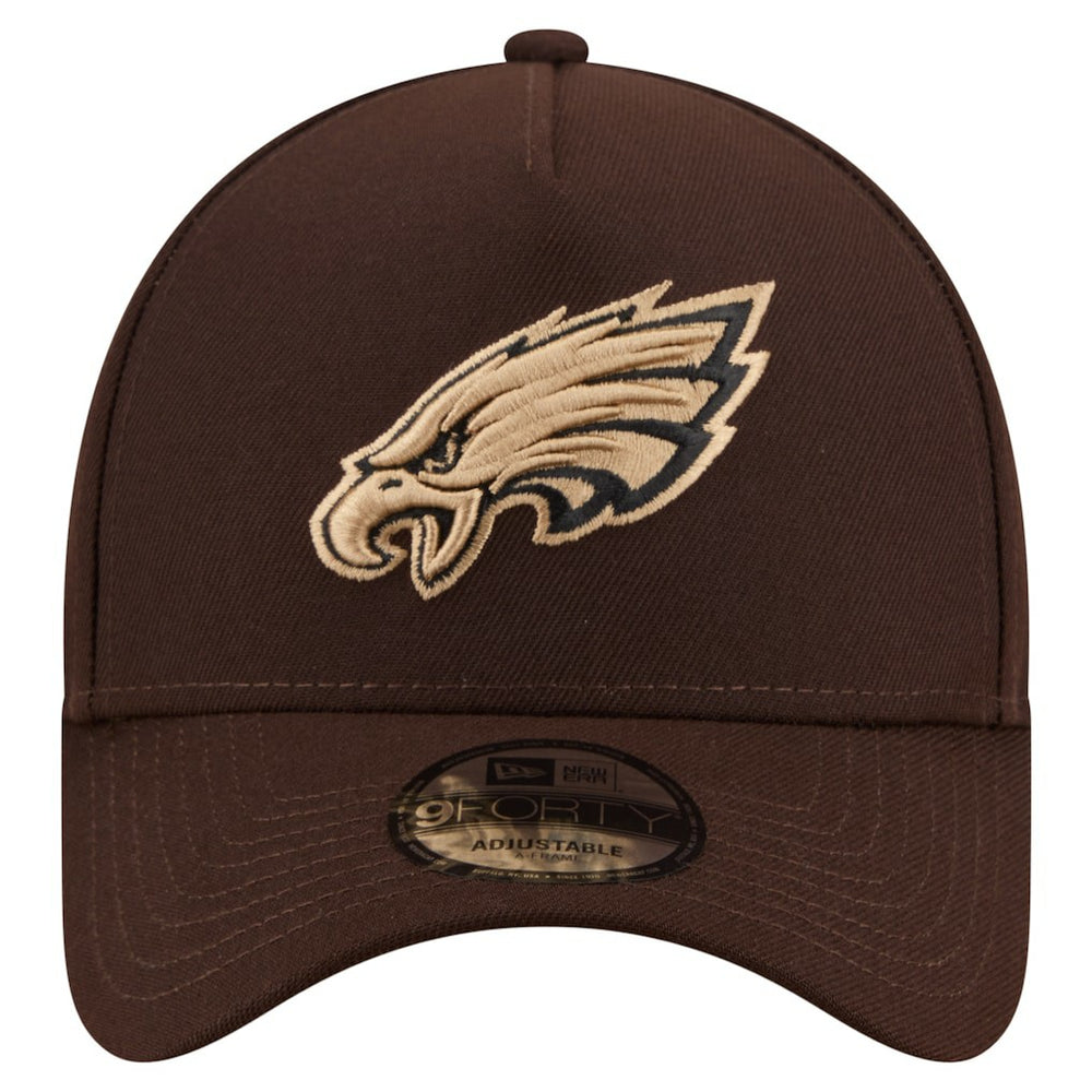 Philadelphia Eagles New Era Burnt Wood A-Frame 9FORTY Adjustable Hat Dark Brown - NFL