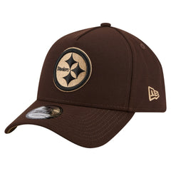 Pittsburgh Steelers New Era Burnt Wood A-Frame 9FORTY Adjustable Hat Dark Brown - NFL