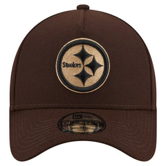 Pittsburgh Steelers New Era Burnt Wood A-Frame 9FORTY Adjustable Hat Dark Brown - NFL