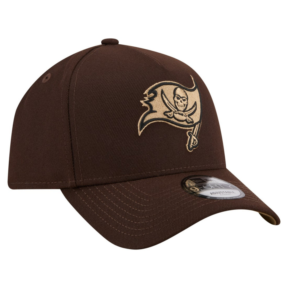Tampa Bay Buccaneers New Era Burnt Wood A-Frame 9FORTY Adjustable Hat Dark Brown - NFL
