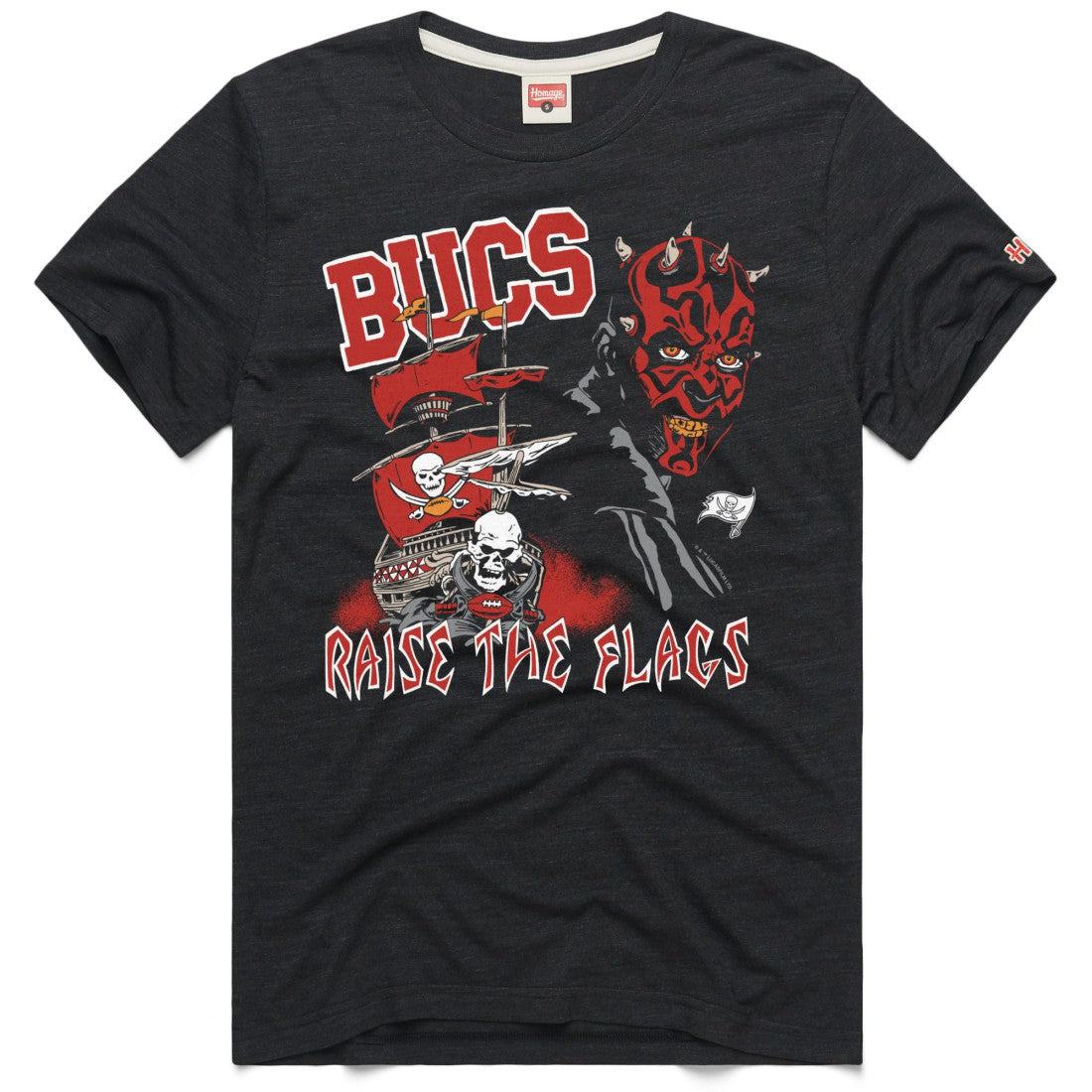 Tampa Bay Buccaneers Homage Unisex Star Wars x NFL Tri-Blend T-Shirt Charcoal - NFL