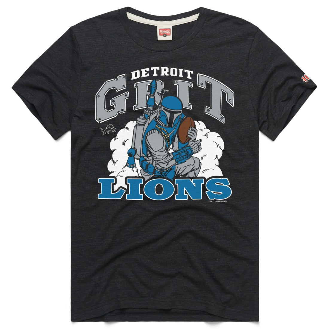 Detroit Lions Homage Unisex Star Wars x NFL Tri-Blend T-Shirt Charcoal - NFL