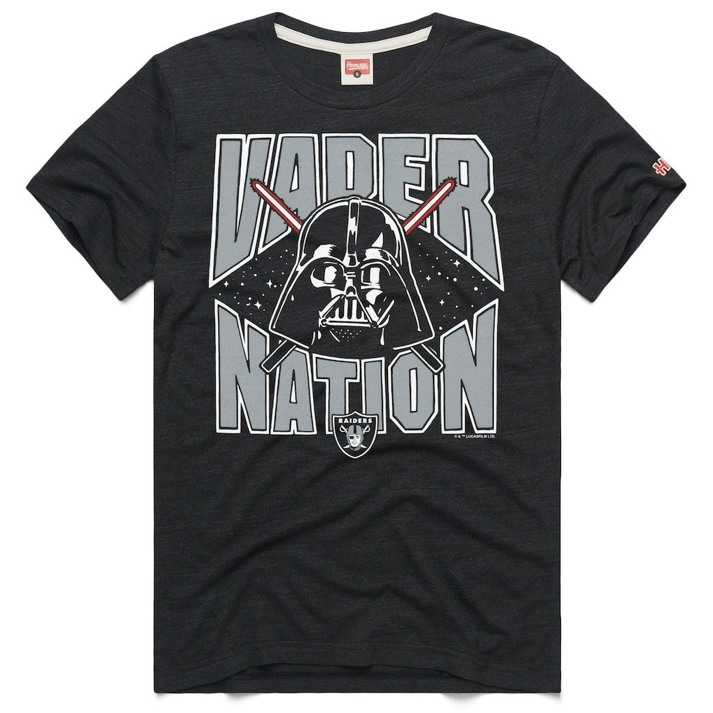 Las Vegas Raiders Homage Unisex Star Wars x NFL Tri-Blend T-Shirt Charcoal - NFL