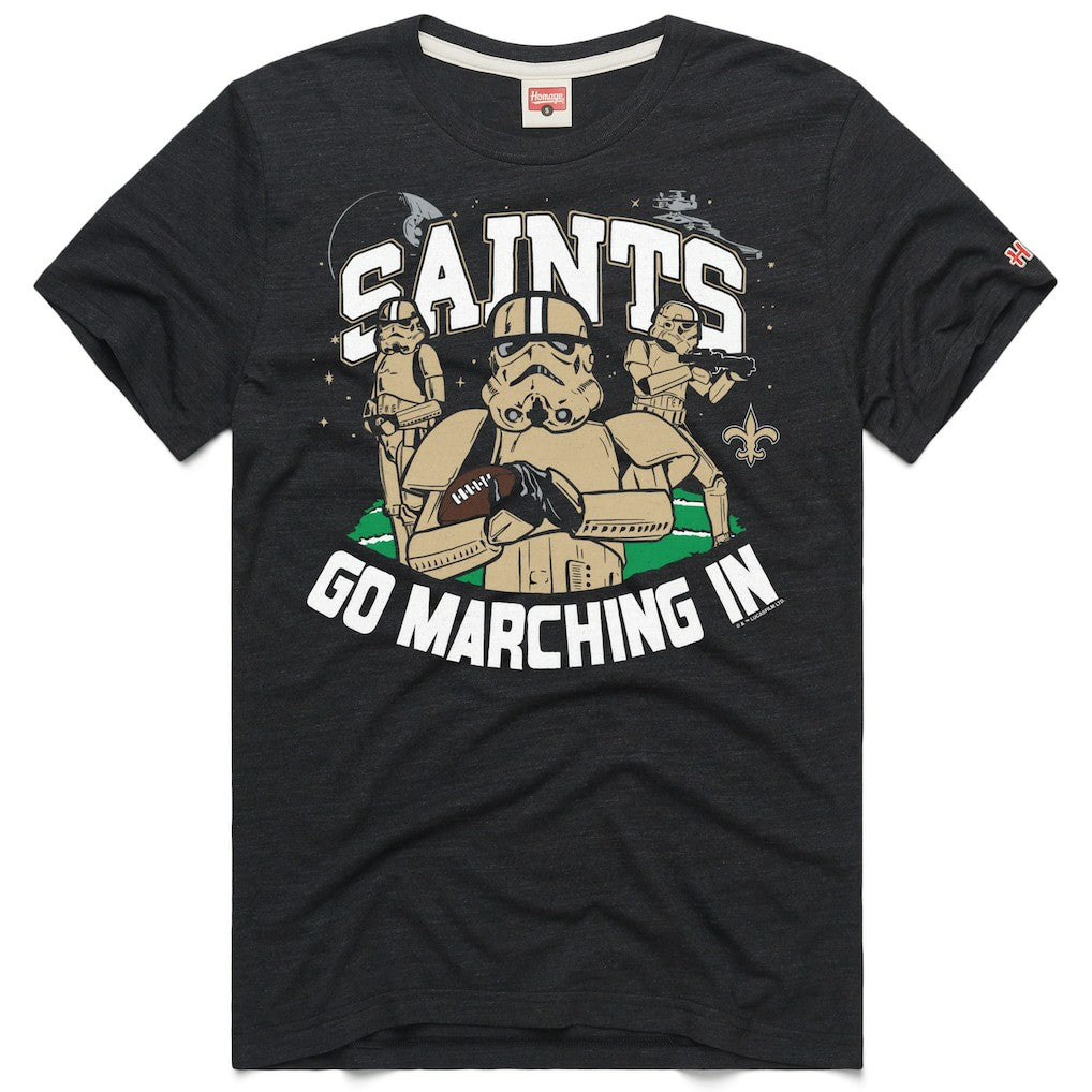 New Orleans Saints Homage Unisex Star Wars x NFL Tri-Blend T-Shirt Charcoal - NFL