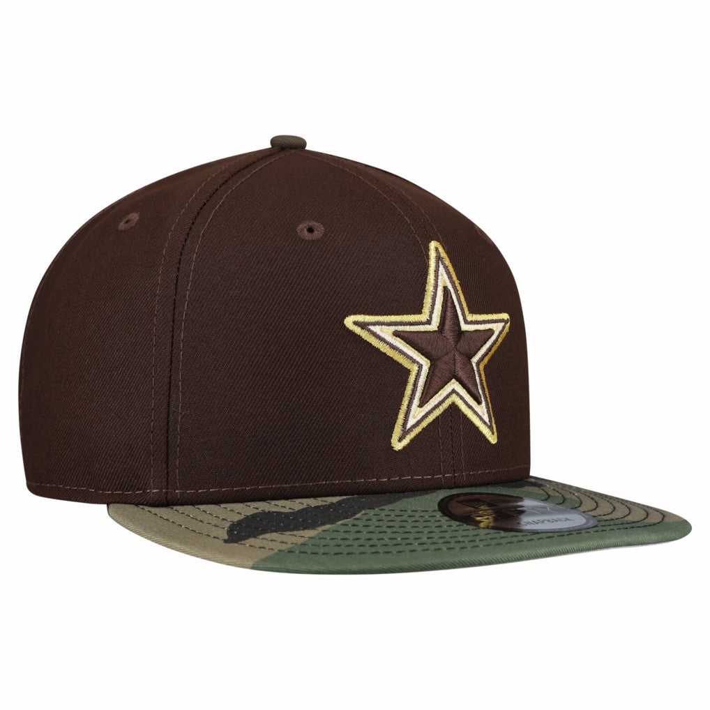 Dallas Cowboys Adult Burnt Wood Camo 9FIFTY Snapback Hat Dark Brown - NFL