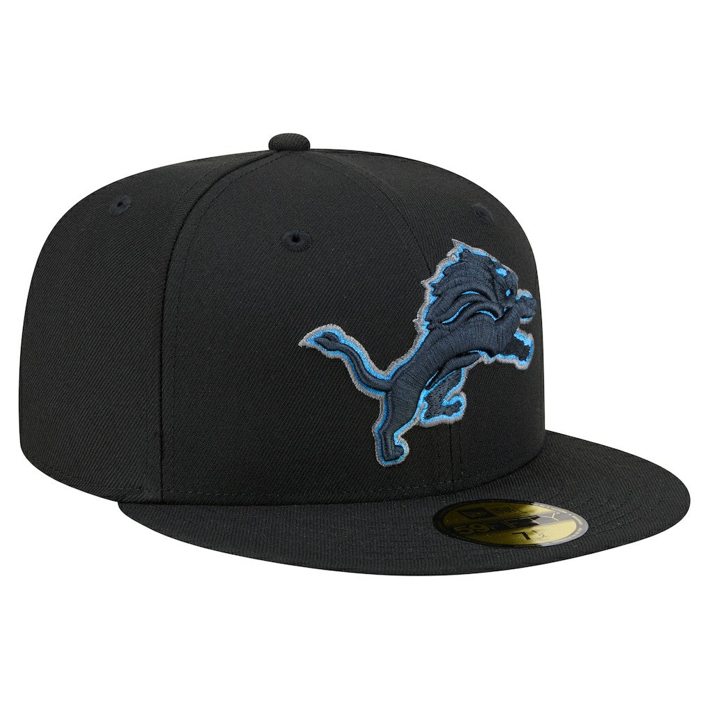 Detroit Lions New Era Color Pop 59FIFTY Fitted Hat Black - NFL