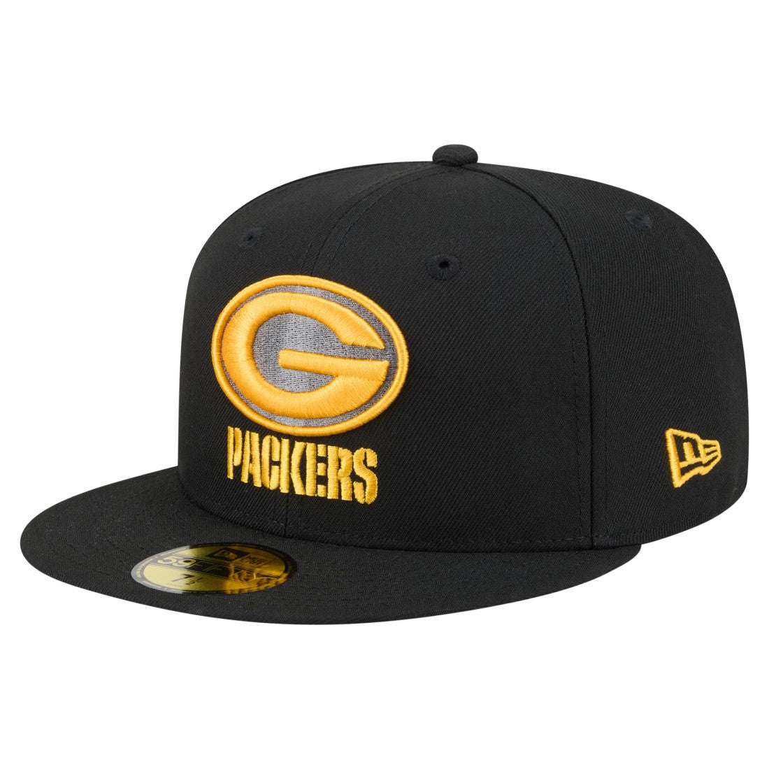 Green Bay Packers New Era Color Pop 59FIFTY Fitted Hat Black - NFL