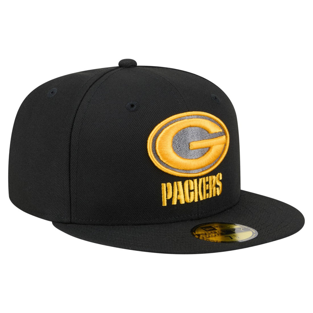 Green Bay Packers New Era Color Pop 59FIFTY Fitted Hat Black - NFL