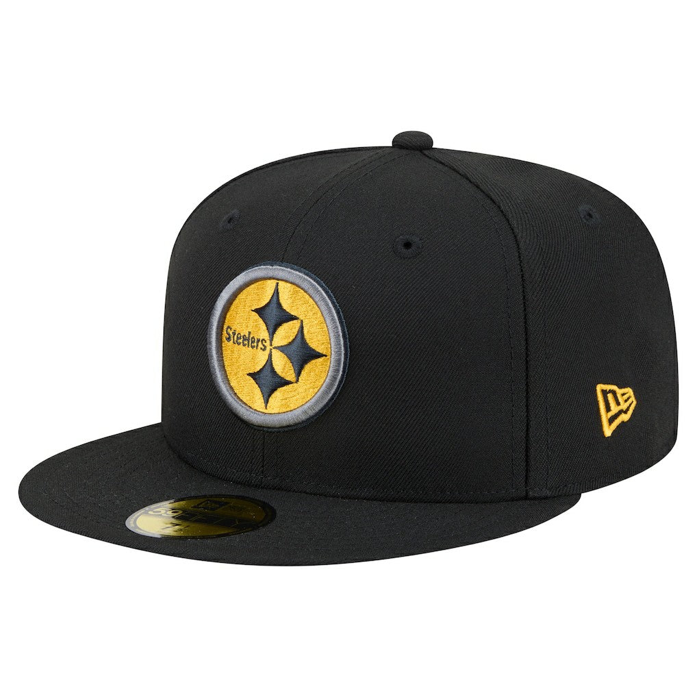 Pittsburgh Steelers New Era Color Pop 59FIFTY Fitted Hat Black - NFL
