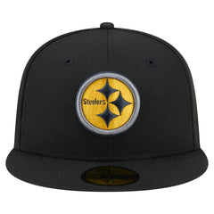 Pittsburgh Steelers New Era Color Pop 59FIFTY Fitted Hat Black - NFL