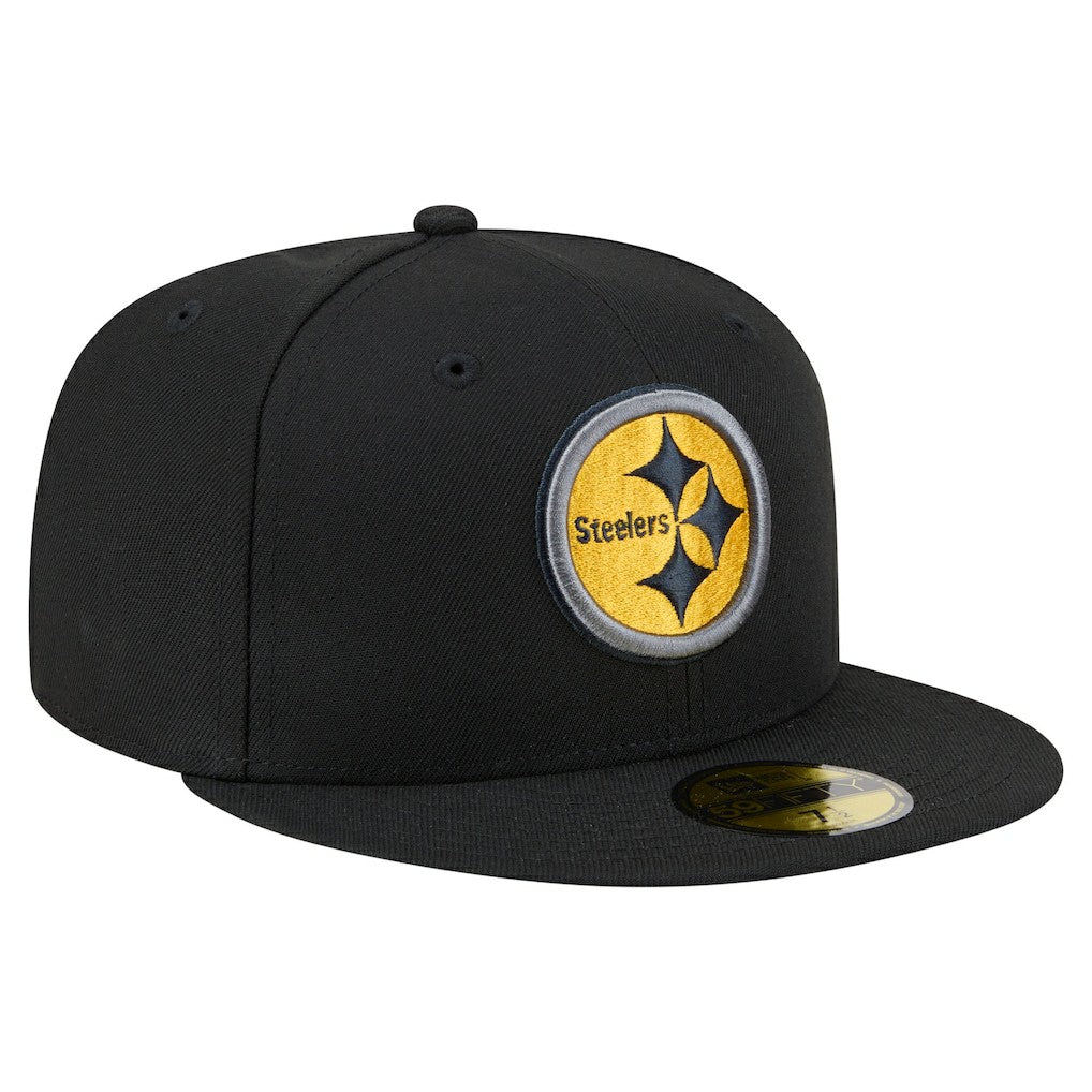 Pittsburgh Steelers New Era Color Pop 59FIFTY Fitted Hat Black - NFL