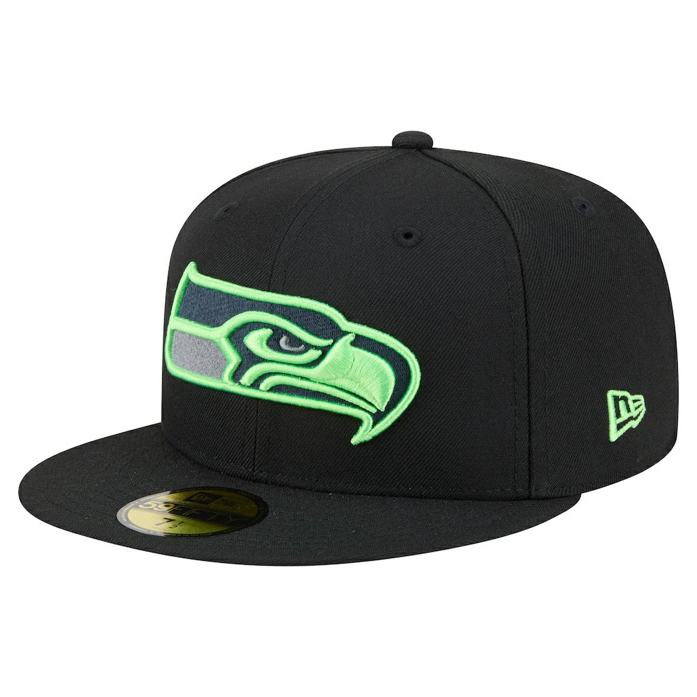Seattle Seahawks New Era Color Pop 59FIFTY Fitted Hat Black - NFL
