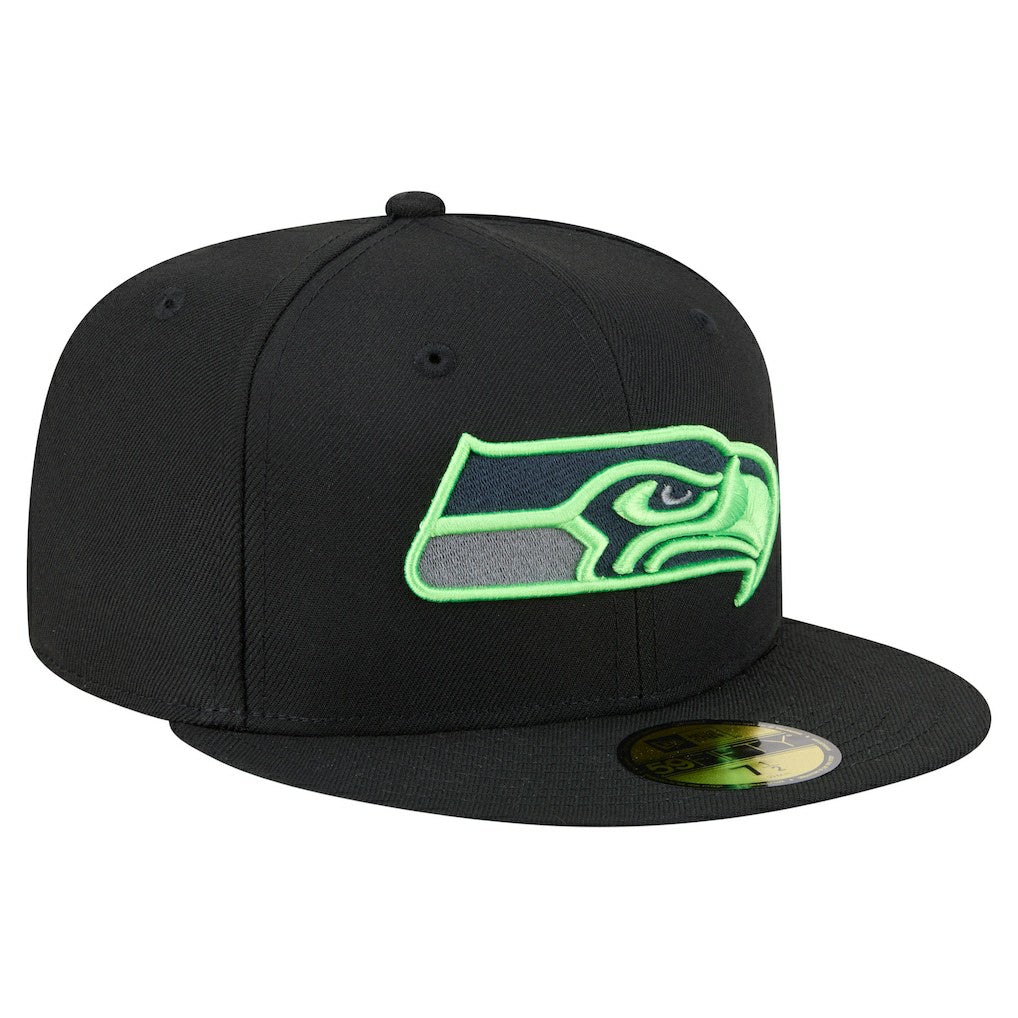 Seattle Seahawks New Era Color Pop 59FIFTY Fitted Hat Black - NFL