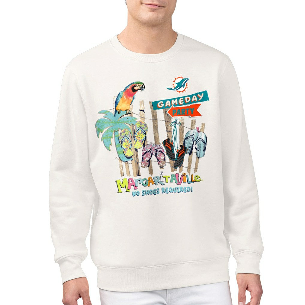 Miami Dolphins Margaritaville Gameday Party Fleece Sweatshirt Cream - NFL