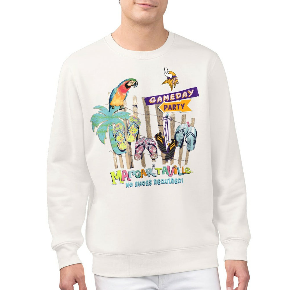 Minnesota Vikings Margaritaville Gameday Party Fleece Sweatshirt Cream - NFL