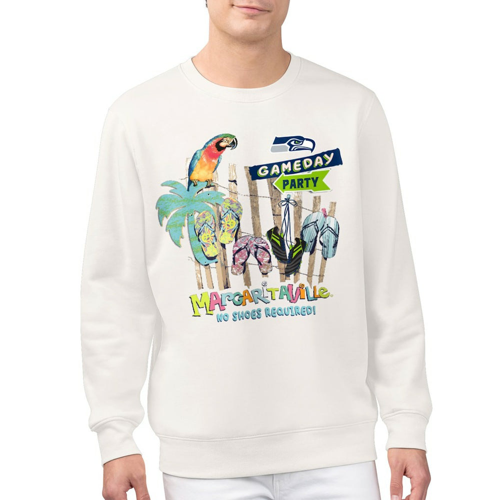 Seattle Seahawks Margaritaville Gameday Party Fleece Sweatshirt Cream - NFL