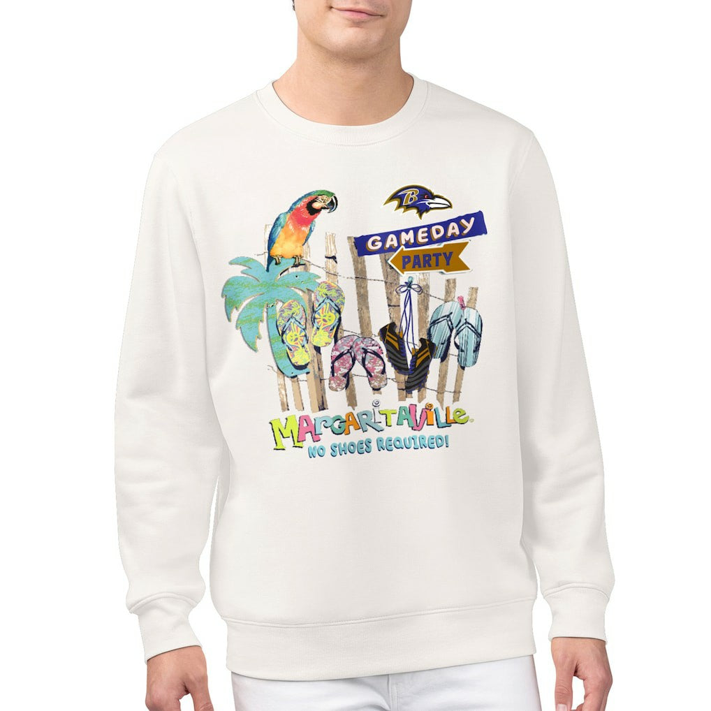 Baltimore Ravens Margaritaville Gameday Party Fleece Sweatshirt Cream - NFL
