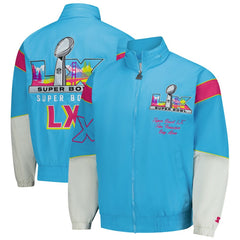 Super Bowl LX Starter The Gust Full-Zip Hooded Jacket Light Blue - NFL