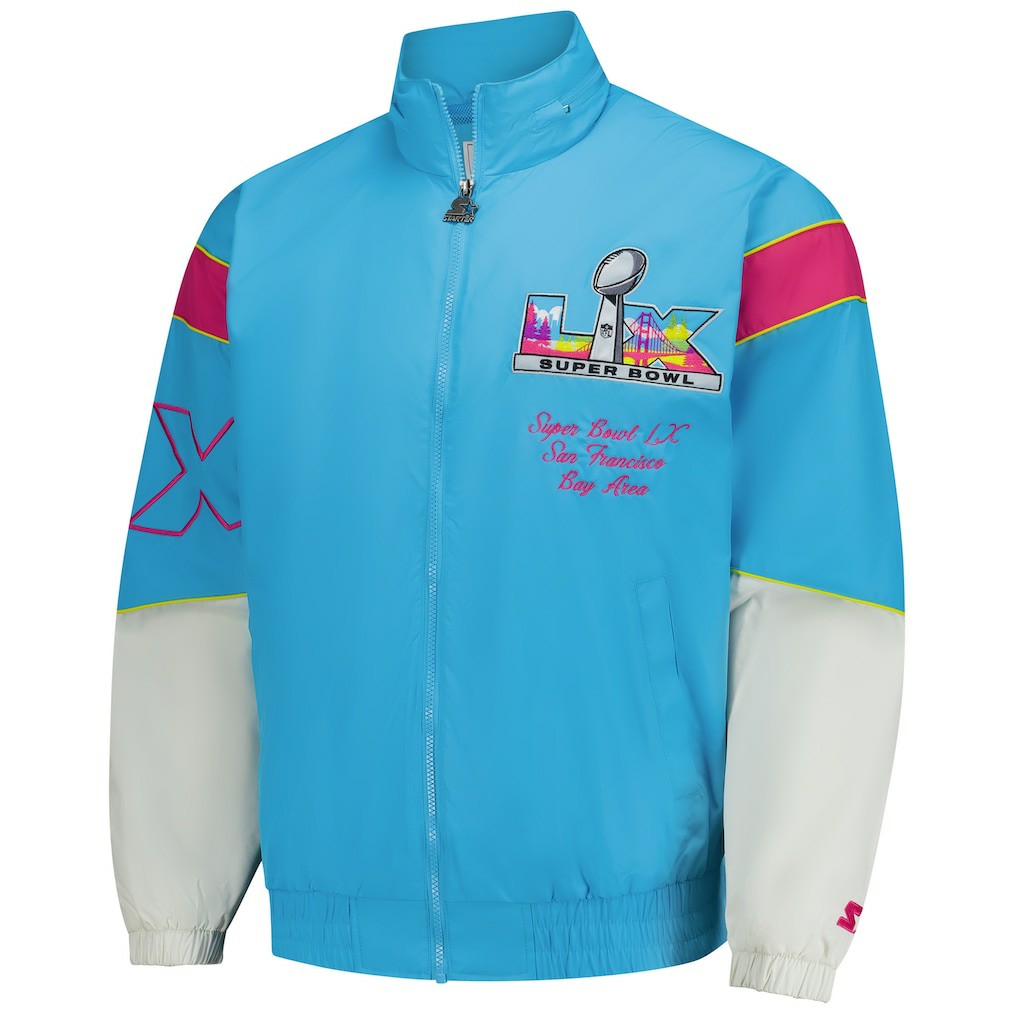 Super Bowl LX Starter The Gust Full-Zip Hooded Jacket Light Blue - NFL
