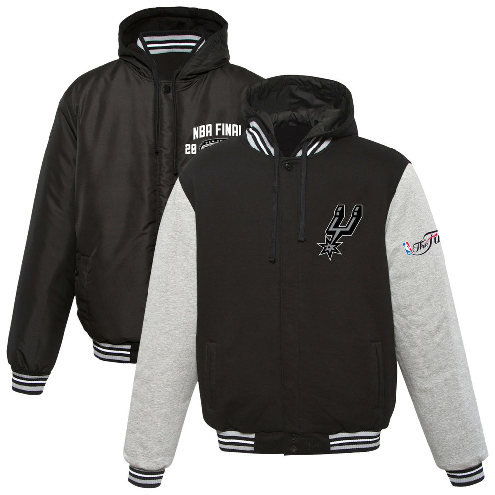 NBA - San Antonio Spurs JH Design 2014 NBA Finals Fleece Full-Zip Varsity Jacket - Black