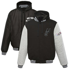 NBA - San Antonio Spurs JH Design 2014 NBA Finals Fleece Full-Zip Varsity Jacket - Black